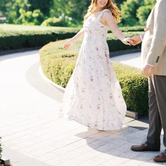 Aqua Blu Floral A-Line Maxi Skirt - Picture 2 of 5